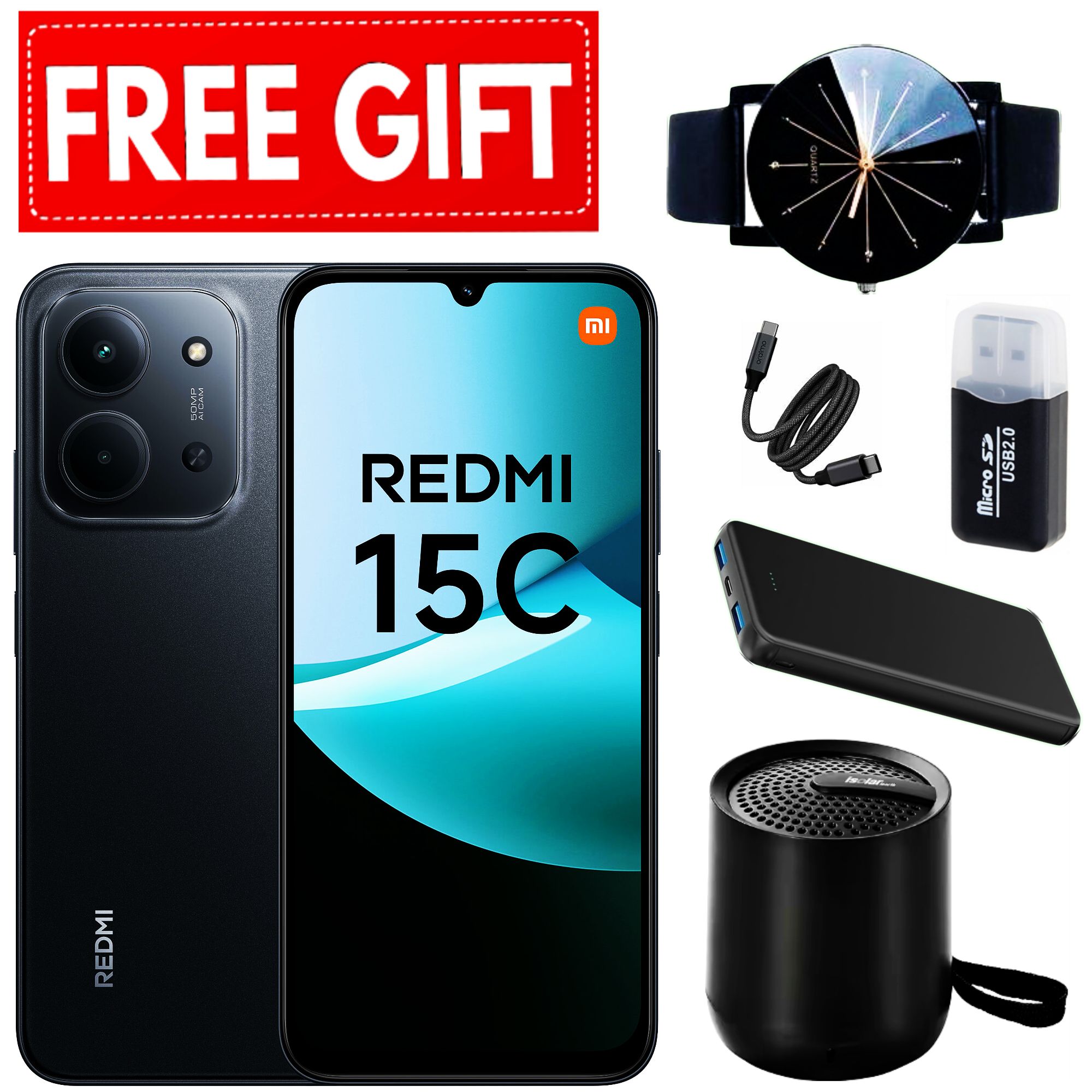 NEW ARRIVALS DEALS! REDMI 15C 128GB/256GB ROM +8(4+4)GB/16(8+8)GB RAM 6.9'' LCD 50MP Main Camera 8MP selfie camera 6000mAh 33W Fast Charger Android 15 Side Fingerprint -Smartphones+FREEBIES