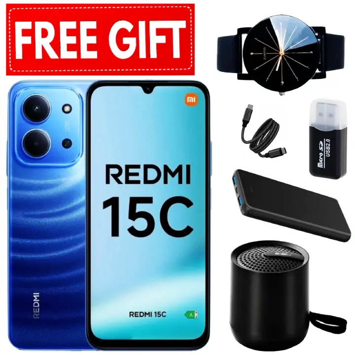 NEW ARRIVALS DEALS! REDMI 15C 128GB/256GB ROM +8(4+4)GB/16(8+8)GB RAM 6.9'' LCD 50MP Main Camera 8MP selfie camera 6000mAh 33W Fast Charger Android 15 Side Fingerprint -Smartphones+FREEBIES
