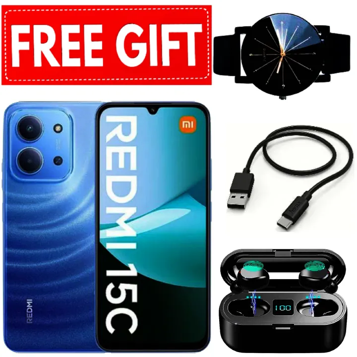 NEW ARRIVALS DEALS! REDMI 15C 128/256GB ROM +8(4+4)GB/16(8+8)GB RAM 6.9'' LCD 50MP Main Camera 8MP selfie camera 6000mAh 33W Fast Charger Android 15 Side Fingerprint -Smartphones+FREEBIES