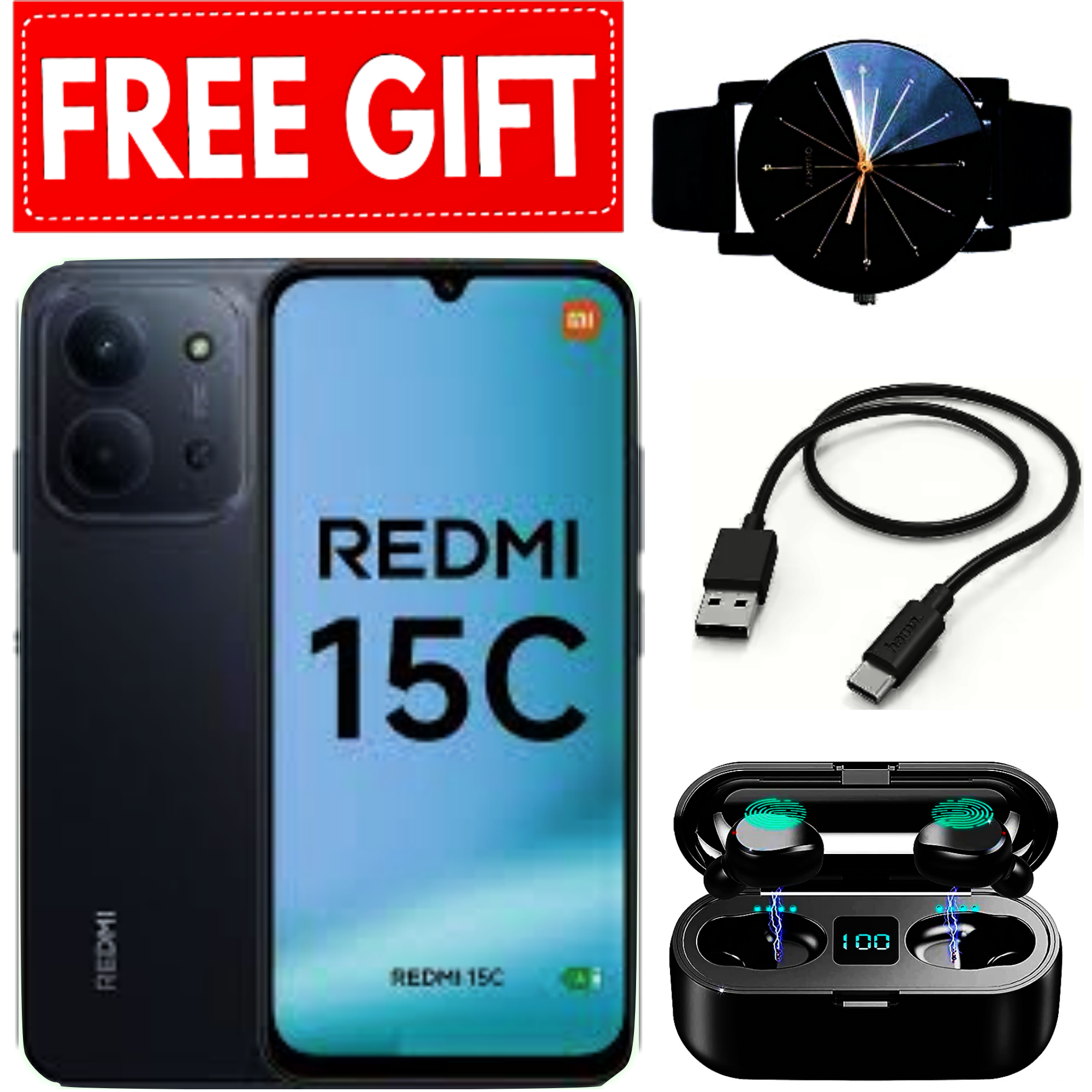 NEW ARRIVALS DEALS! REDMI 15C 128/256GB ROM +8(4+4)GB/16(8+8)GB RAM 6.9'' LCD 50MP Main Camera 8MP selfie camera 6000mAh 33W Fast Charger Android 15 Side Fingerprint -Smartphones+FREEBIES