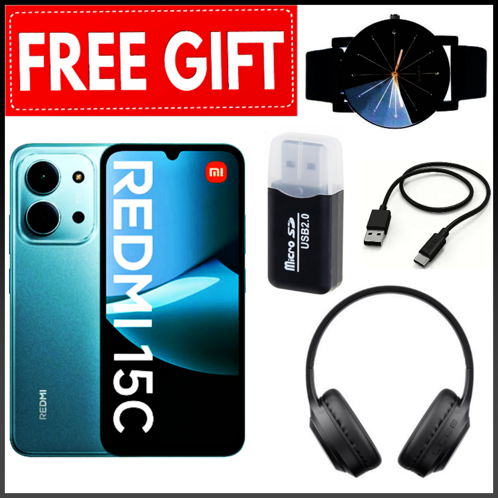 NEW ARRIVALS DEALS! REDMI 15C 128GB/256GB ROM +8(4+4)GB/16(8+8)GB RAM 6.9'' LCD 50MP Main Camera 8MP selfie camera 6000mAh 33W Fast Charger Android 15 Side Fingerprint -Smartphones+FREEBIES