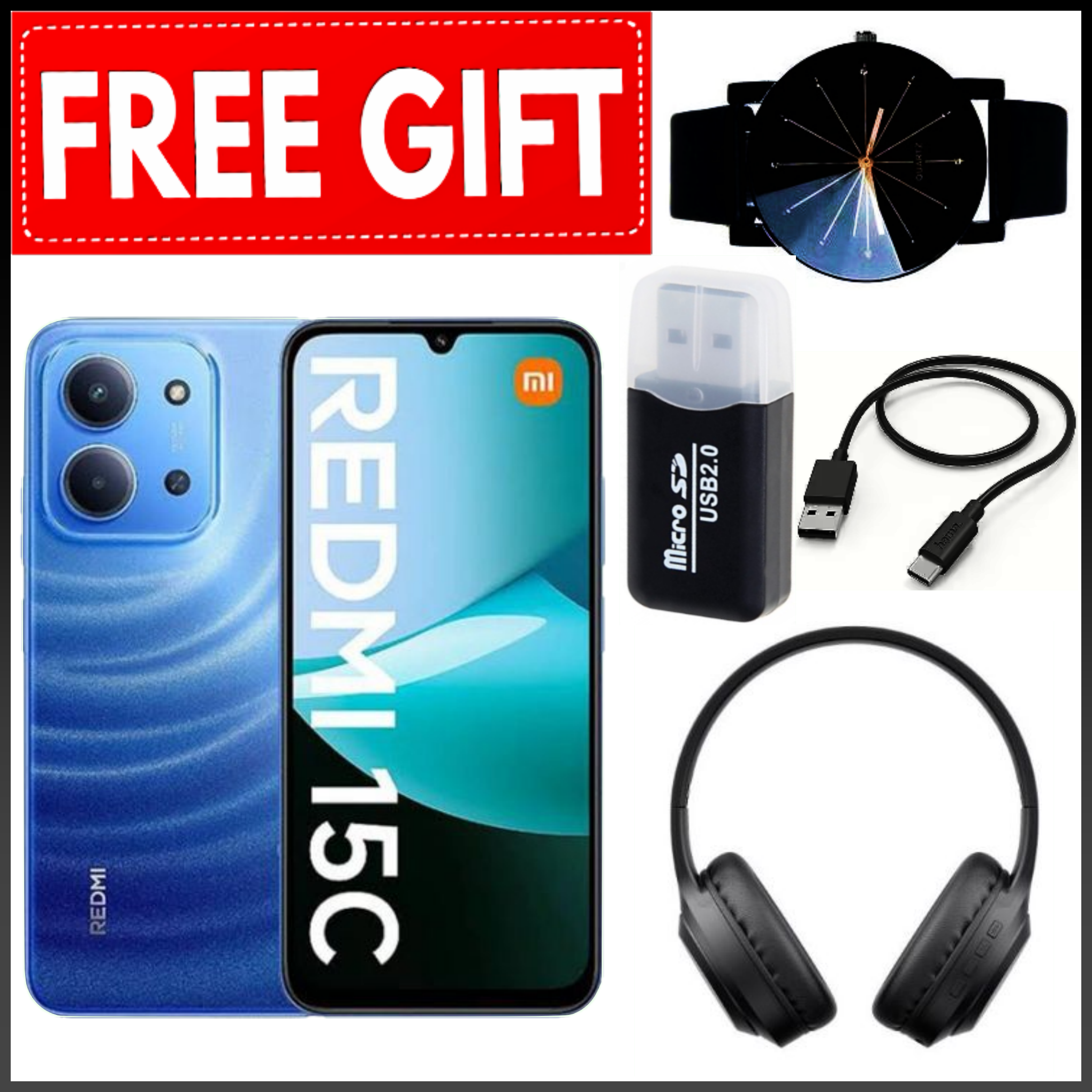 NEW ARRIVALS DEALS! REDMI 15C 128GB/256GB ROM +8(4+4)GB/16(8+8)GB RAM 6.9'' LCD 50MP Main Camera 8MP selfie camera 6000mAh 33W Fast Charger Android 15 Side Fingerprint -Smartphones+FREEBIES