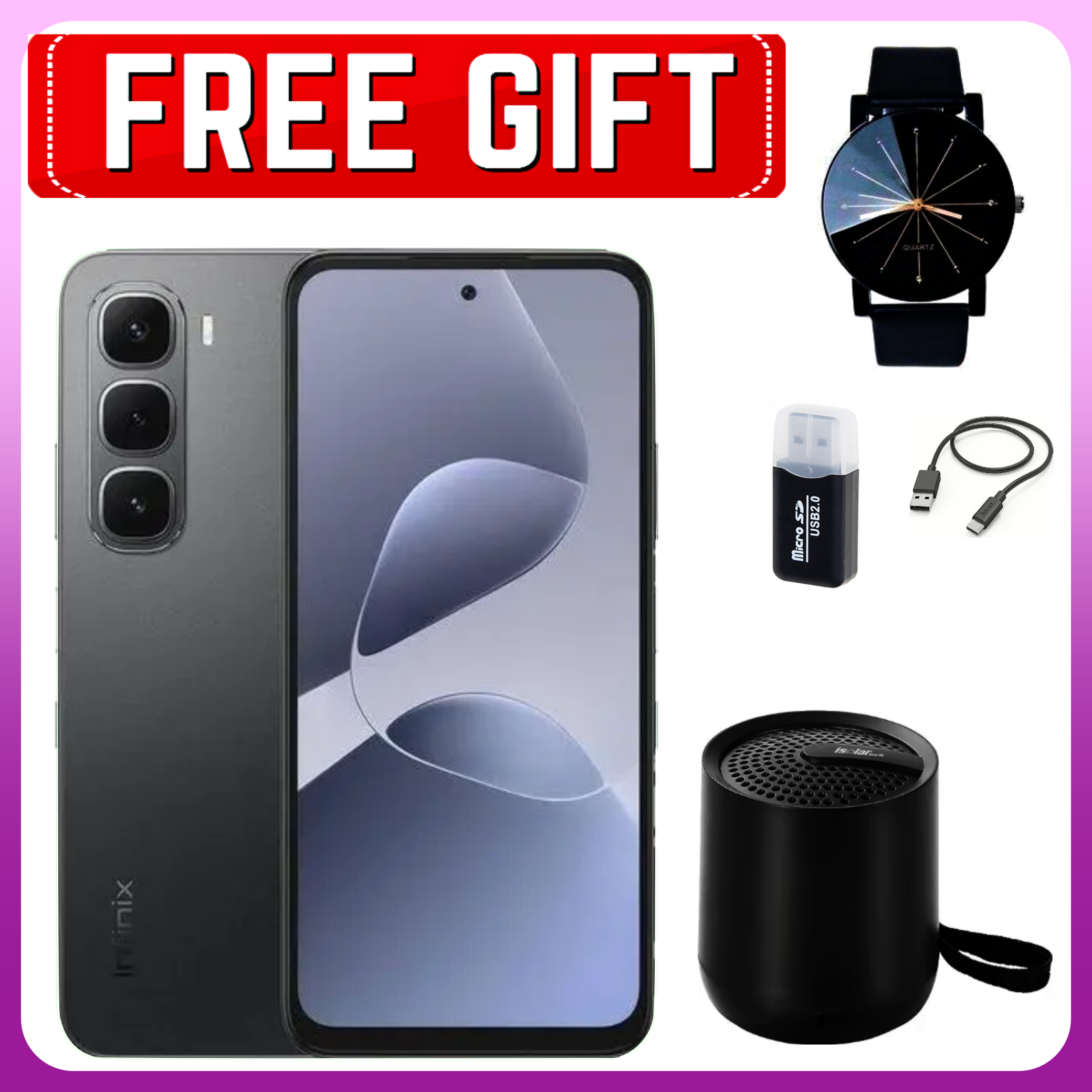 Black Friday Deals!! Infinix Hot 60i 8(4+4)GB RAM+128GB 6.7'' 120Hz 4G Slim Phone Dual SIM 5160mAh 45W Fast Charging 50MP Camera Side Fingerprint Lock G81 Ultimate One-Tap AI Smart Phones+FREE GIFTS