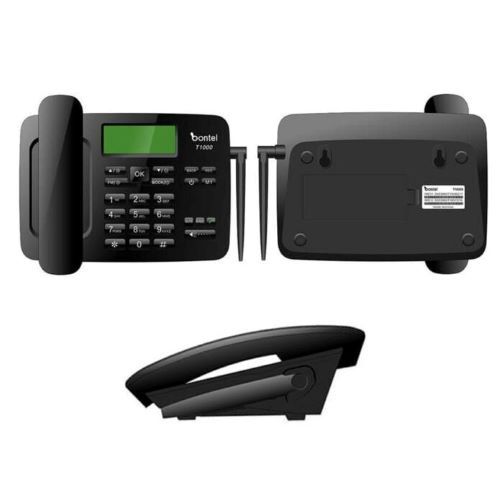 DISCOUNT DEALS!!  BONTEL T1000 Wireless Landline Desktop Phone - 3000mAh Big Battery, Dual SIM, LCD Display, High Capacity Phone Book, SMS functionality, Ring Tone Options - Desktop Phones