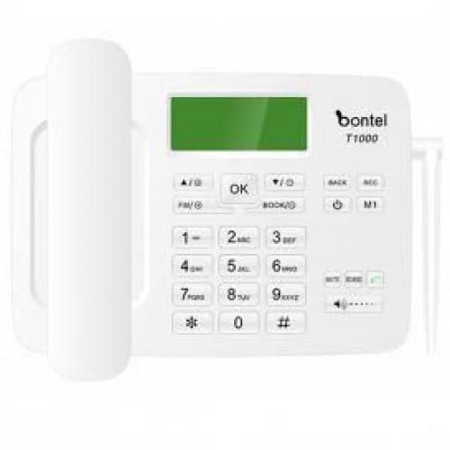 DISCOUNT DEALS!!  BONTEL T1000 Wireless Landline Desktop Phone - 3000mAh Big Battery, Dual SIM, LCD Display, High Capacity Phone Book, SMS functionality, Ring Tone Options - Desktop Phones