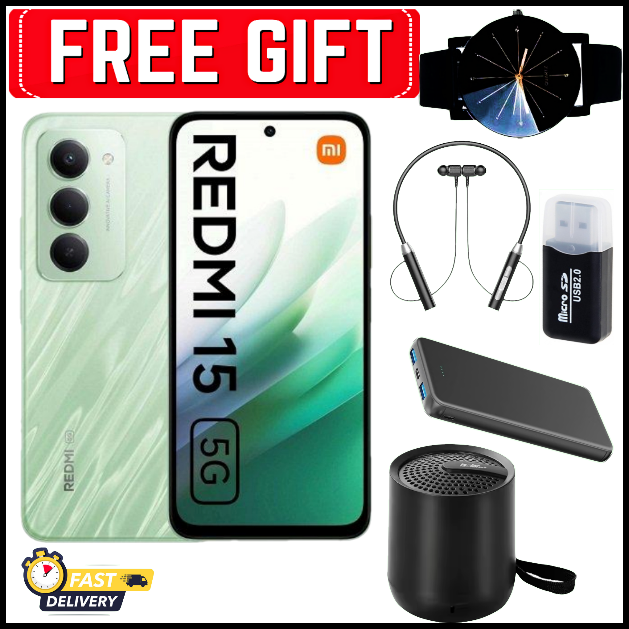 [NEW ARRIVALS] Redmi 15 6.88" IPS LCD Screen, 4GB RAM+128GB ROM, 7000 mAh Battery, 50MP Triple Rear & 8MP Front Cameras, Android 15, Dual SIM, Side Fingerprint -Smartphones+FREE GIFTS