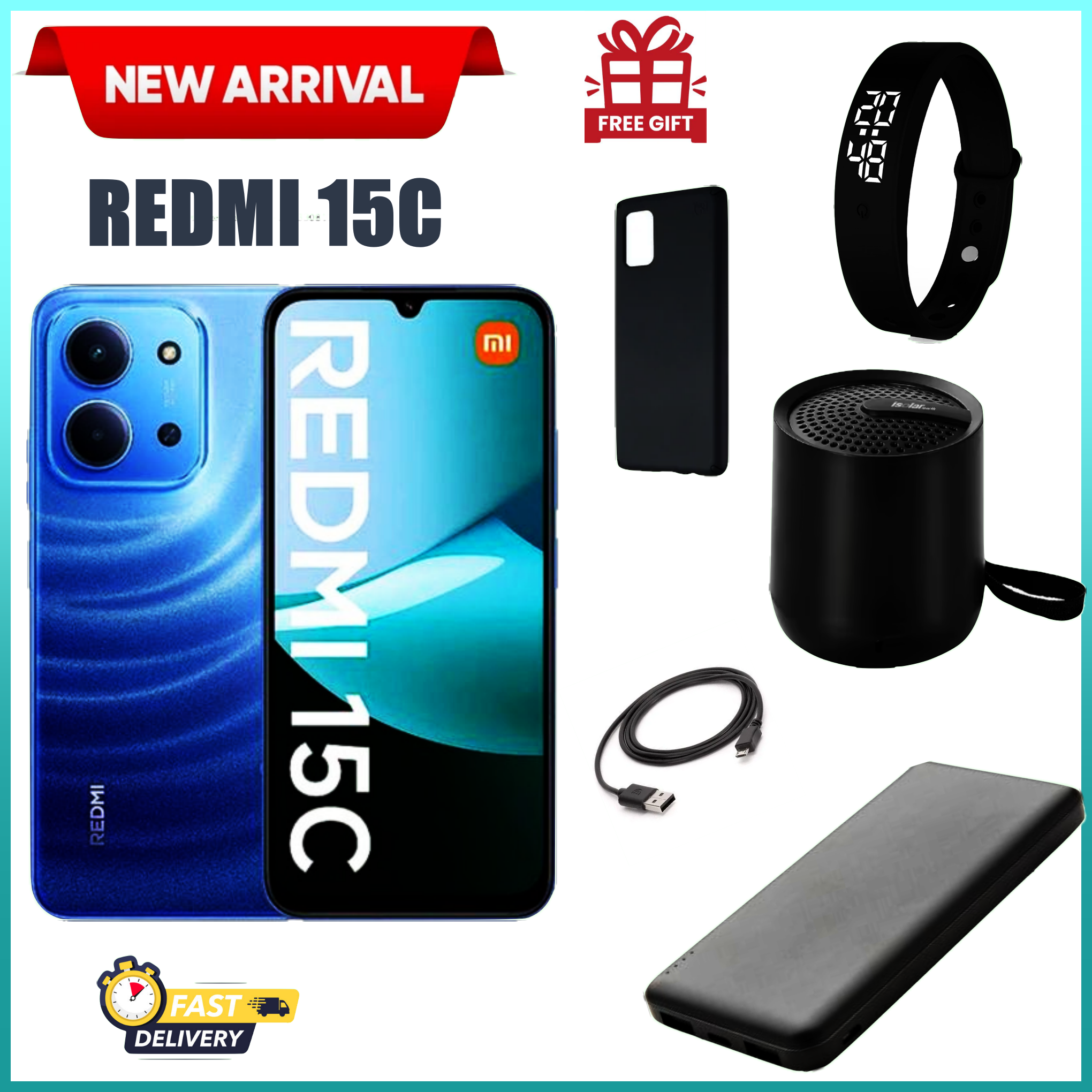 LIMITED FESTIVE DEALS! REDMI 15C 128/256GB ROM +8(4+4)GB/16(8+8)GB RAM 6.9'' LCD 50MP Main Camera 8MP selfie camera 6000mAh 33W Fast Charger Android 15 Side Fingerprint -Smartphones+FREEBIES
