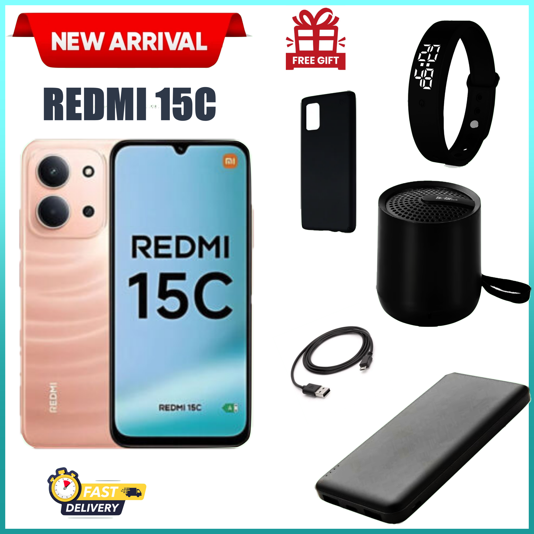 LIMITED FESTIVE DEALS! REDMI 15C 128/256GB ROM +8(4+4)GB/16(8+8)GB RAM 6.9'' LCD 50MP Main Camera 8MP selfie camera 6000mAh 33W Fast Charger Android 15 Side Fingerprint -Smartphones+FREEBIES