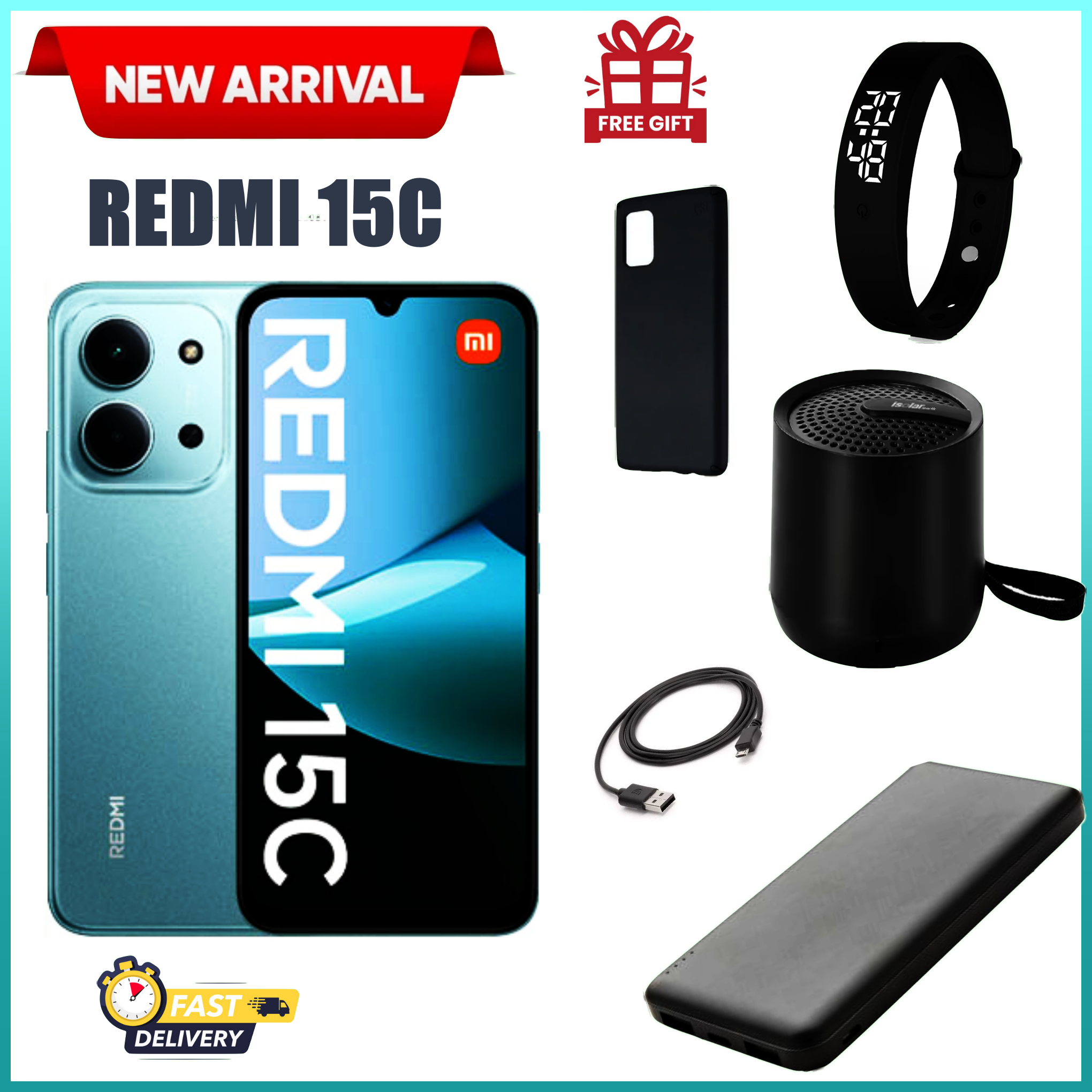 LIMITED FESTIVE DEALS! REDMI 15C 128/256GB ROM +8(4+4)GB/16(8+8)GB RAM 6.9'' LCD 50MP Main Camera 8MP selfie camera 6000mAh 33W Fast Charger Android 15 Side Fingerprint -Smartphones+FREEBIES