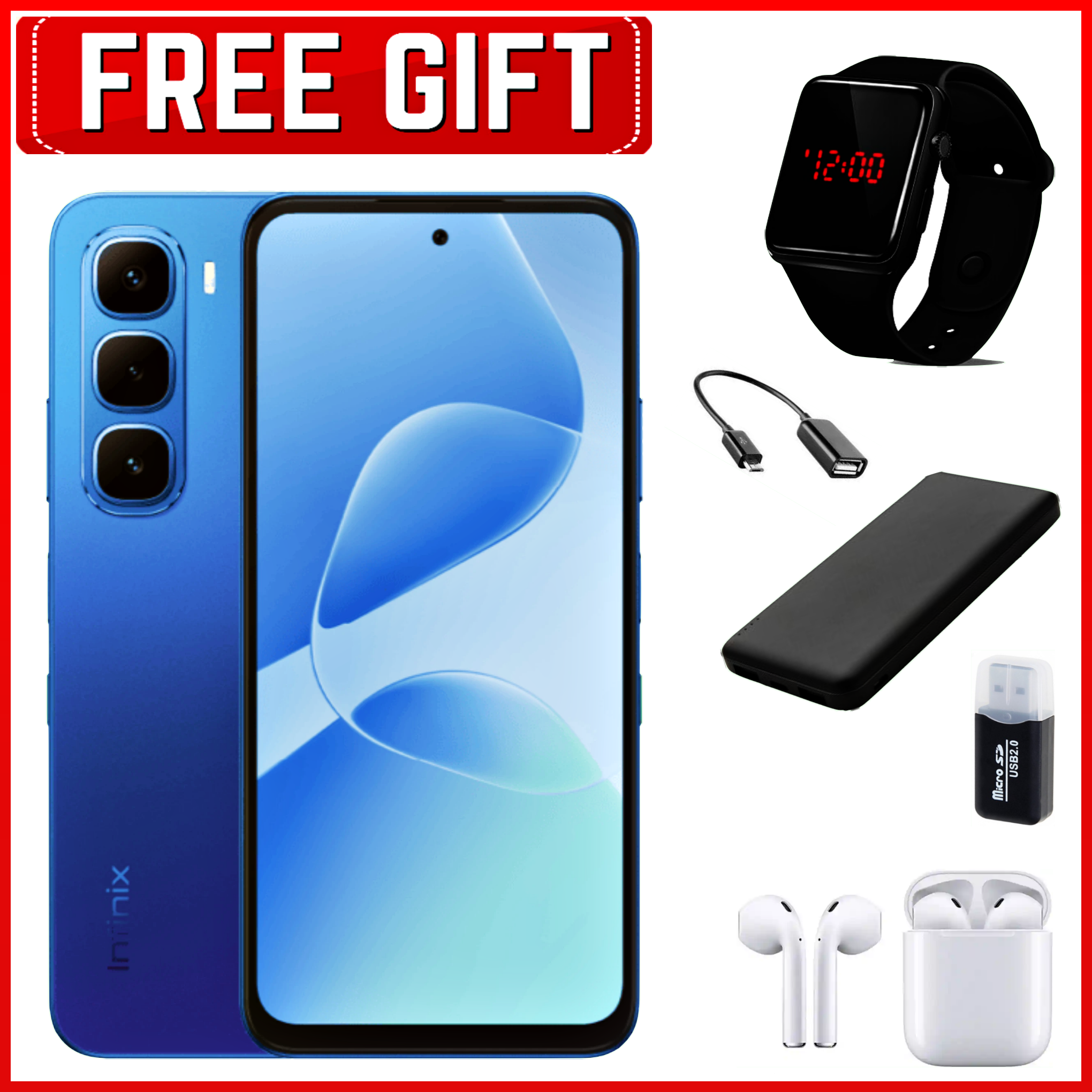 Black November Deals! Brand New Infinix Hot 60i 6.7 Inches, 4GB RAM+128GB ROM, 5160 MAh Battery,50MP Rear & 8MP Selfie Camera, Dual SIM, Fingerprint Sensor (Side-Mounted), IPS LCD Screen - Smartphones