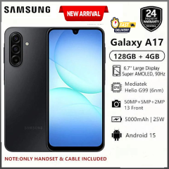 HOT DEALS!!!Samsung Galaxy A17 128GB+4GB 6.7" Super AMOLED Display Mediatek Helio G99 50MP Triple Camera Android 15 IP54 Waterproof 5000mAh 25W Type-C Charge AI Smart Phones phone+FREEBIES