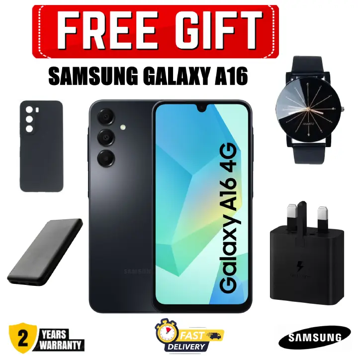 [DISCOUNT DEALS] Samsung Galaxy A16 4G 6.7" AMOLED Display, 4GB RAM+128GB ROM, 5000mAh Battery, 50MP Triple Rear & 13MP Front Cameras, Android 14, Dual SIM, Side Fingerprint - Smartphones +FREE GIFTS