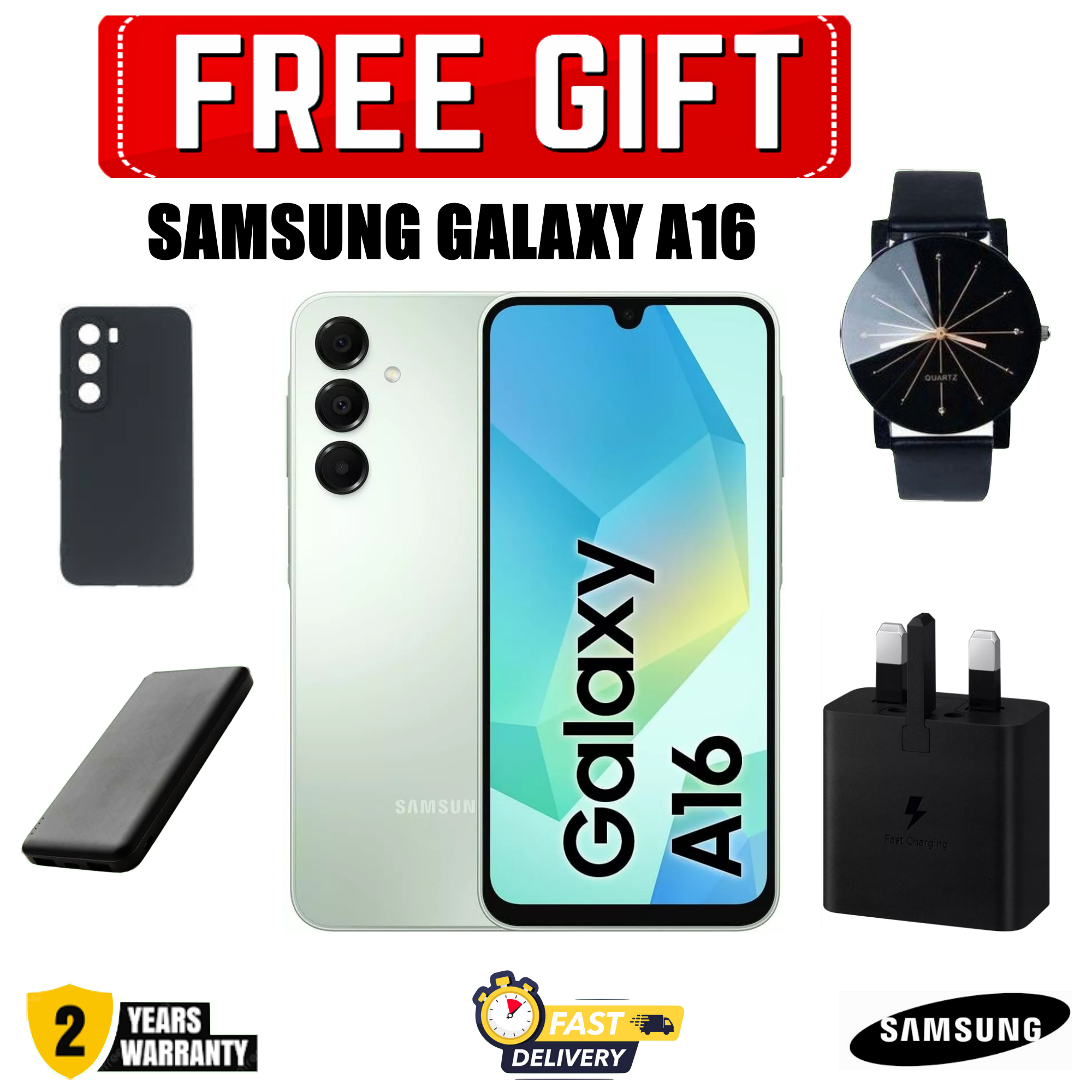 [DISCOUNT DEALS] Samsung Galaxy A16 4G 6.7" AMOLED Display, 4GB RAM+128GB ROM, 5000mAh Battery, 50MP Triple Rear & 13MP Front Cameras, Android 14, Dual SIM, Side Fingerprint - Smartphones +FREE GIFTS