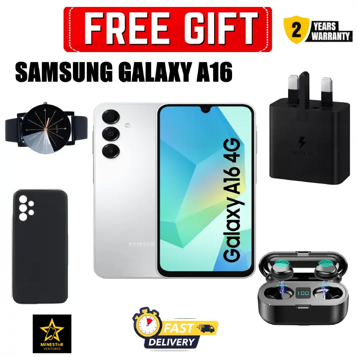 [DISCOUNT DEALS] Samsung Galaxy A16 4G 6.7" AMOLED Display, 4GB RAM+128GB ROM, 5000mAh Battery, 50MP Triple Rear & 13MP Front Cameras, Android 14, Dual SIM, Side Fingerprint - Smartphones +FREE GIFTS