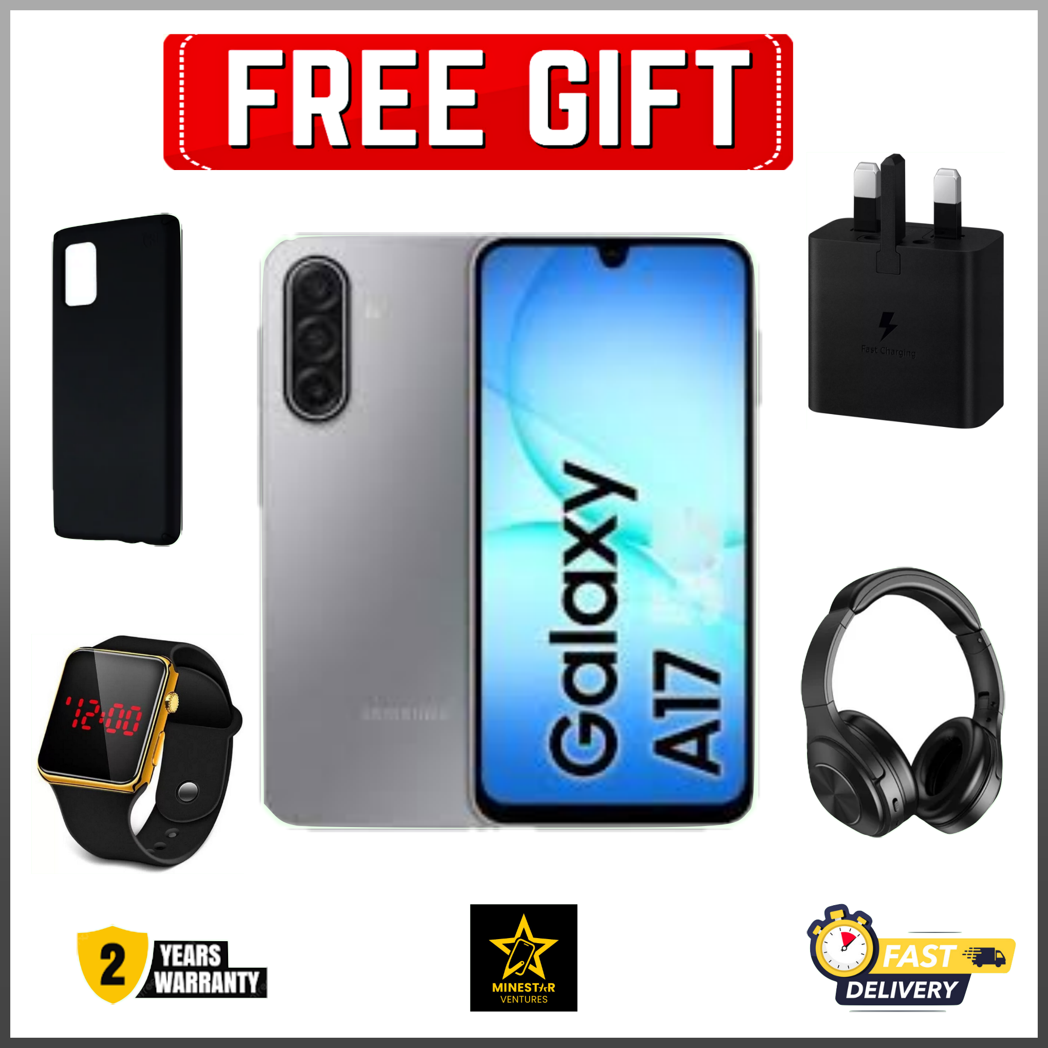 BLACK NOVEMBER!!!Samsung Galaxy A17 256GB/128GB+4GB/6GB/8GB 6.7" Super AMOLED Display 50MP Triple Camera Android 15 IP54 Waterproof 5000mAh 25W Type-C Charge AI Smart Phones phone+FREE GIFTS