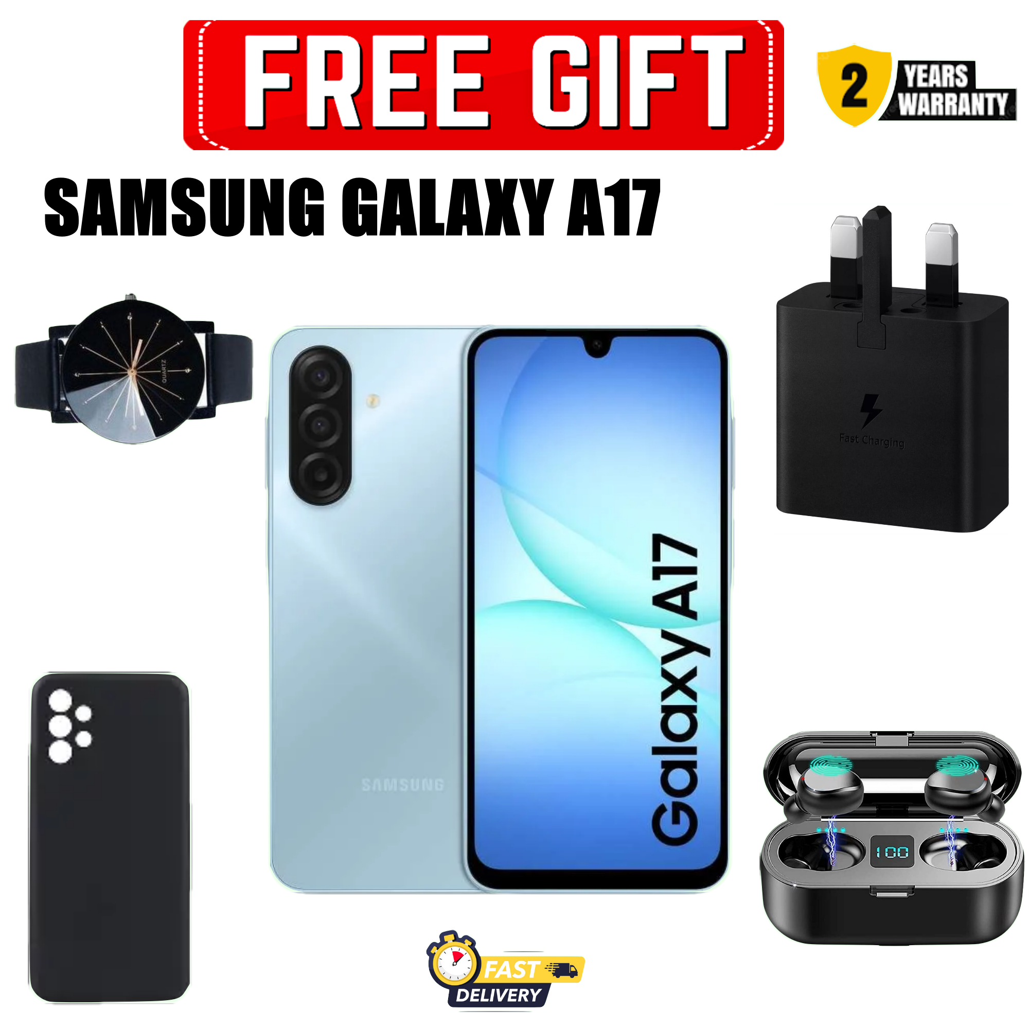 BLACK NOVEMBER!!!Samsung Galaxy A17 128GB+4GB 6.7" Super AMOLED Display Mediatek Helio G99 50MP Triple Camera Android 15 IP54 Waterproof 5000mAh 25W Type-C Charge AI Smart Phones phone+FREEBIES