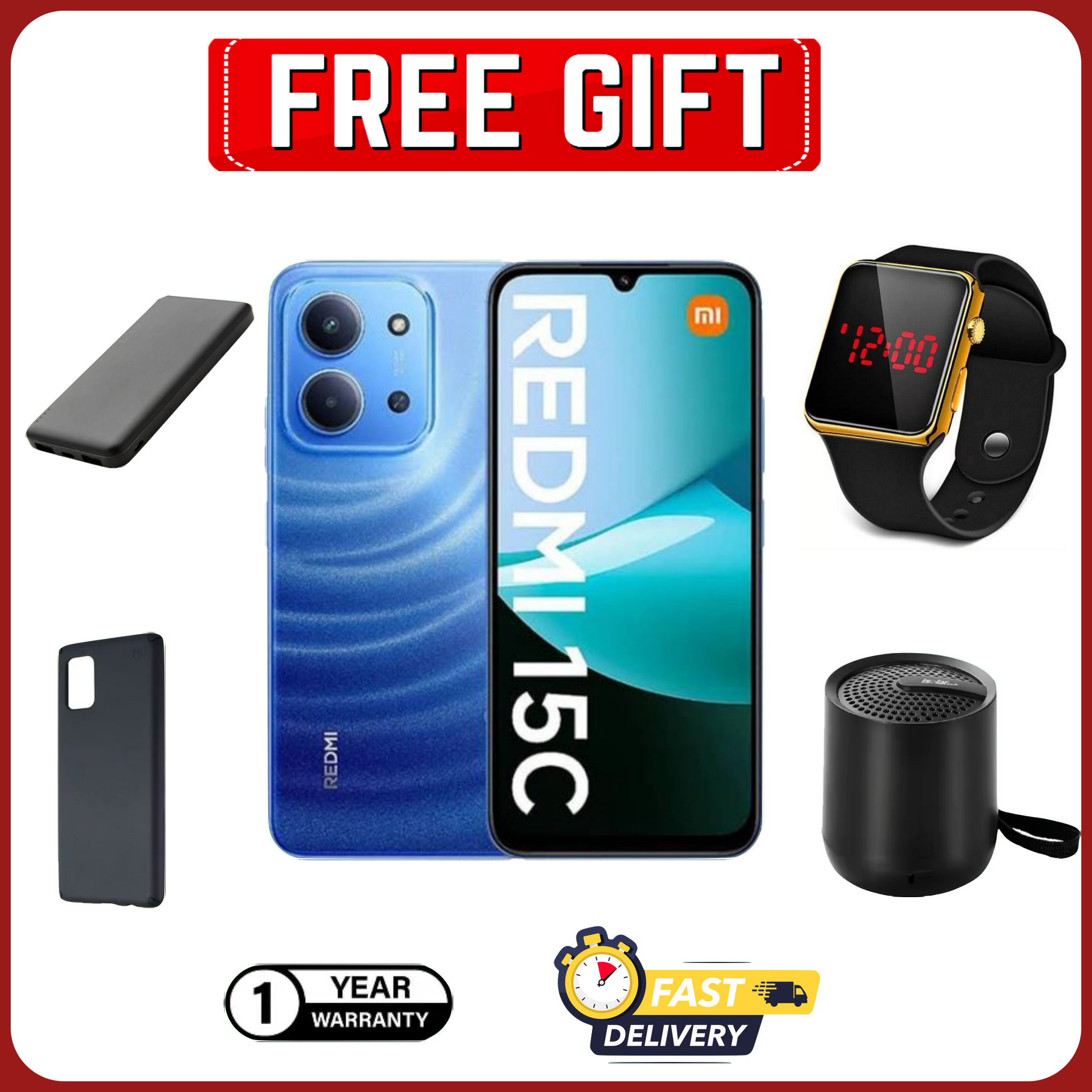 FESTIVE SEASON DEALS!!! REDMI 15C 128GB/256GB ROM +8(4+4)GB/16(8+8)GB RAM 6.9'' LCD 50MP Main Camera 8MP selfie camera 6000mAh 33W Fast Charger Android 15 Side Fingerprint -Smartphones+FREEBIES