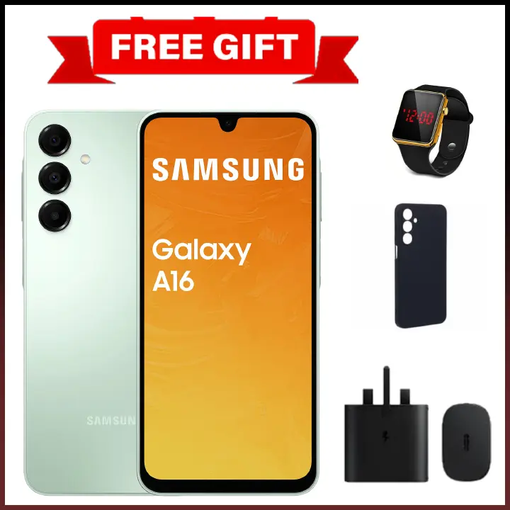[DISCOUNT DEALS] Samsung Galaxy A16 4G 6.7" AMOLED Display, 4GB RAM+128GB ROM, 5000mAh Battery, 50MP Triple Rear & 13MP Front Cameras, Android 14, Dual SIM, Side Fingerprint - Smartphones +FREE GIFTS