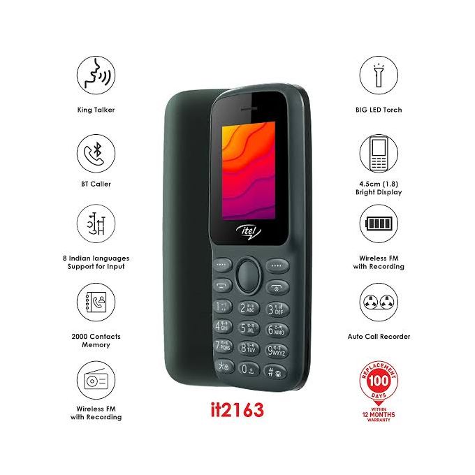 FESTIVE DEALS!! NEW ITEL 2163 1.8" DISPLAY WIRELESS FM DUAL SIM OPERA MINI BRIGHT TORCH KABAMBE KATULULU BUTTON FEATURE PHONE KING TALKER 2000 CONTACTS MEMORY ONE YEAR WARRANTY MOBILE