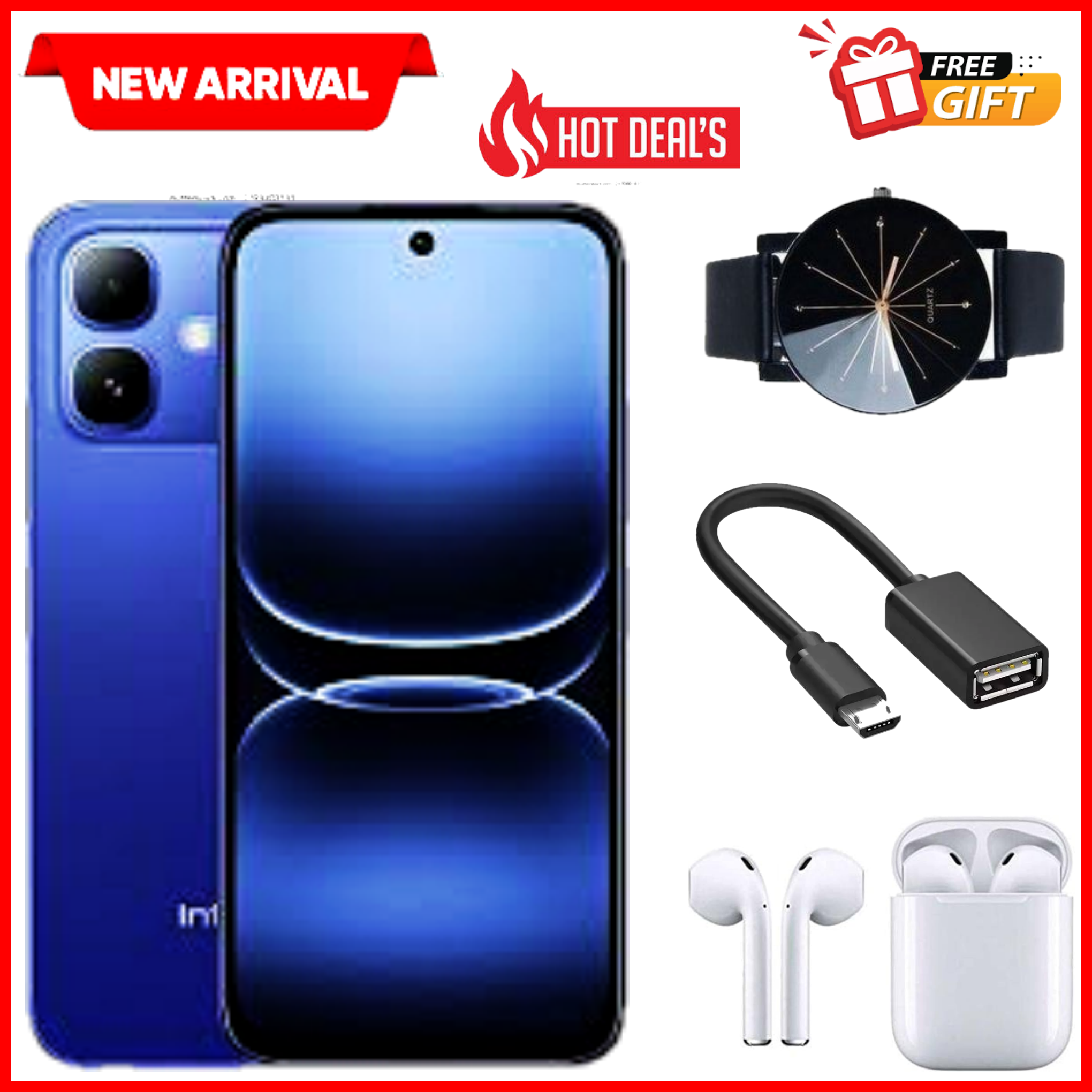 HOT DEALS!! NEW ARRIVAL Infinix Smart 20 128GB+4GB 6.67" 120Hz Display Dual Speakers Dual SIM 4.5G Slim Phone 5200mAh Battery 15W Charging IP64 Fingerprint Lock Android 16 NFC One-Tap AI Smart Phones