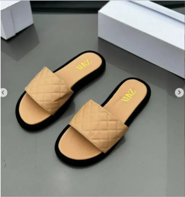 Zara Ladies Flat Sandals – Stylish Women's Slippers.