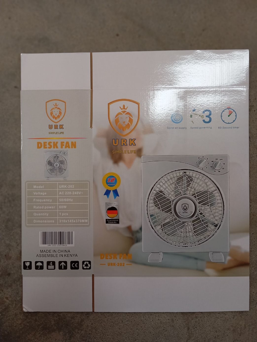 NEW URK-202 DESK & Table fan  With 3 Speeds