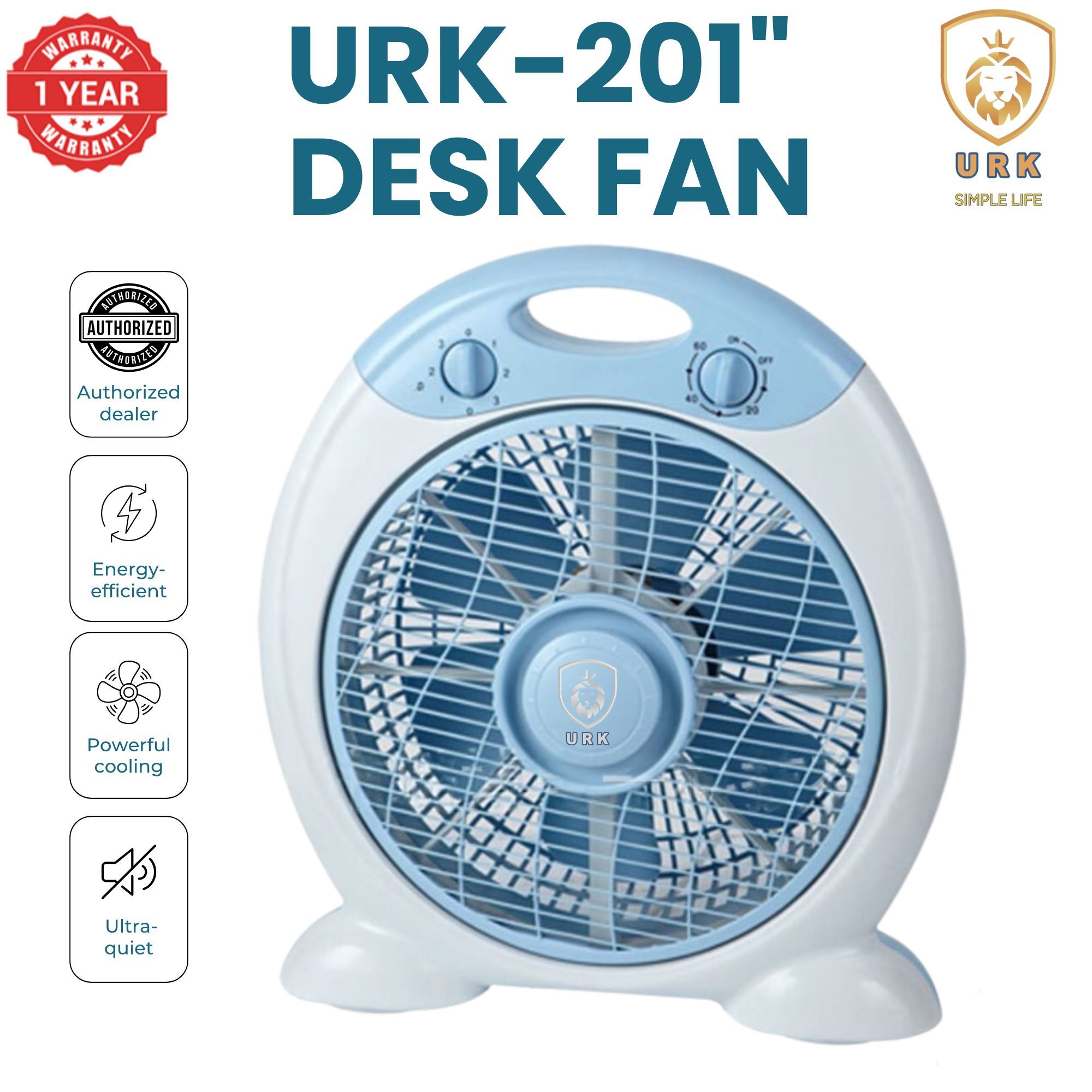 NEW URK-201 DESK & Table fan  With 3 Speeds