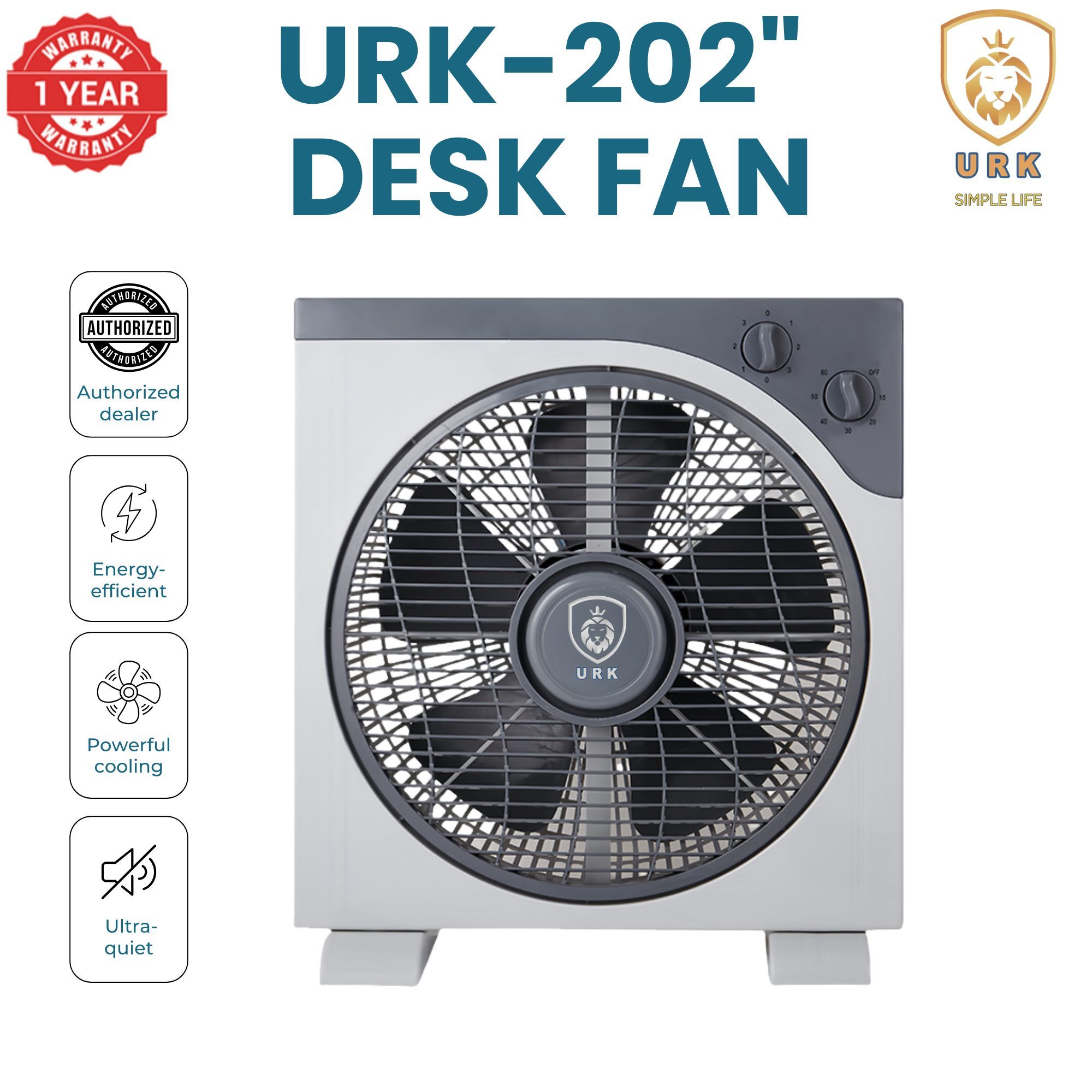 NEW URK-202 DESK & Table fan  With 3 Speeds