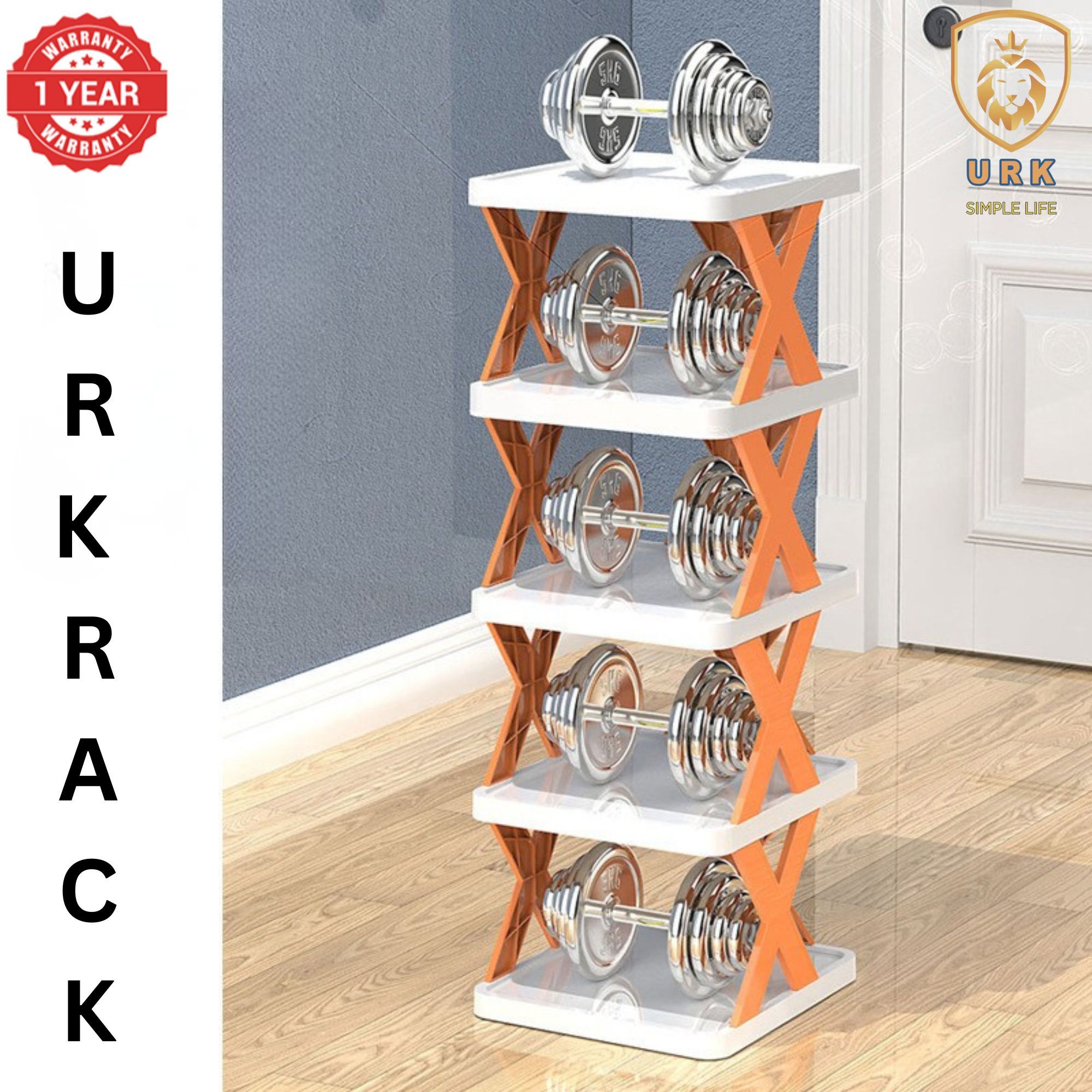 URK 5 Layer Simple MULTIPURPOSE Rack Easy Assembled Economical Shoes Rack for Entryway Hallway Bedroom Living Room Back To College Essential