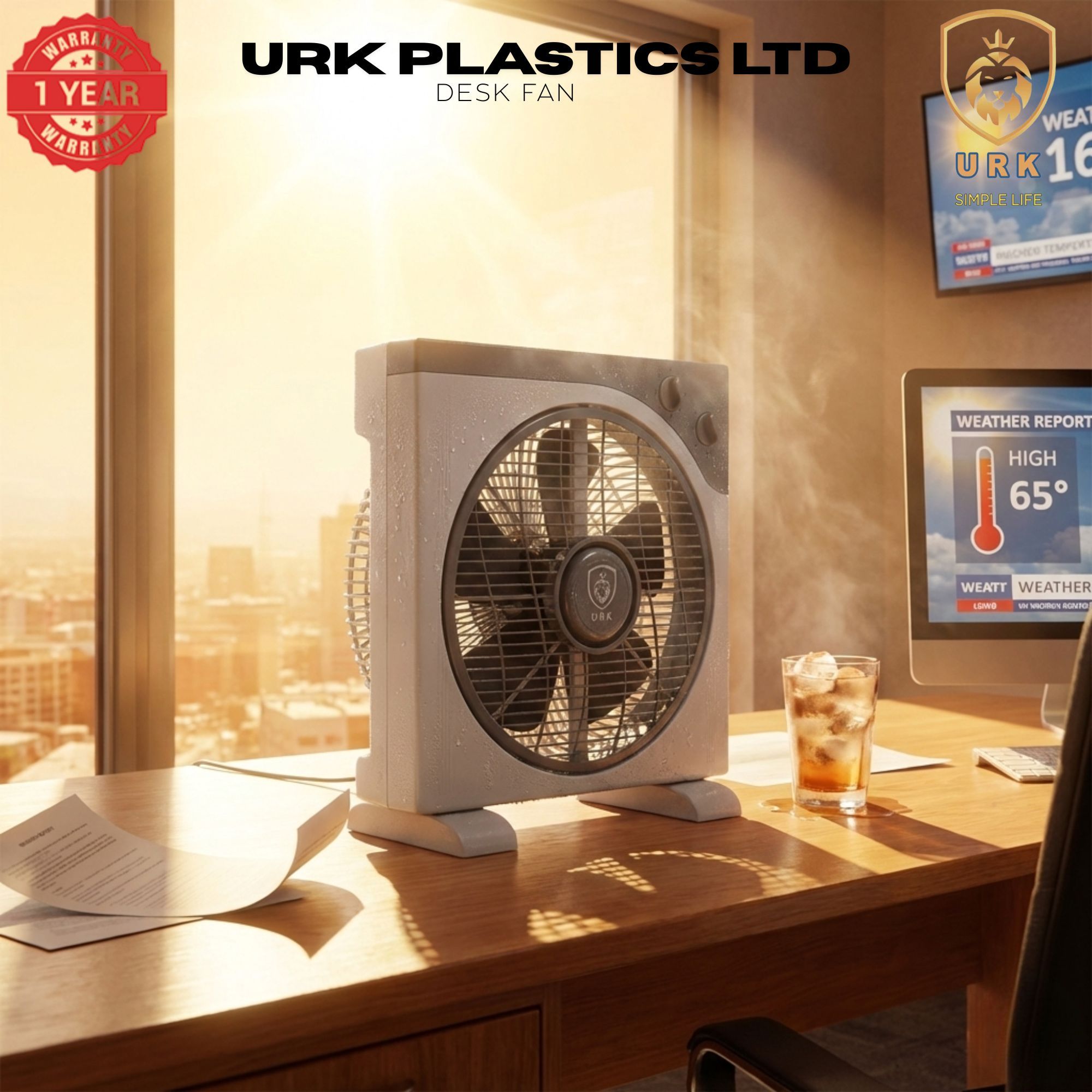 NEW URK-202 DESK & Table fan  With 3 Speeds