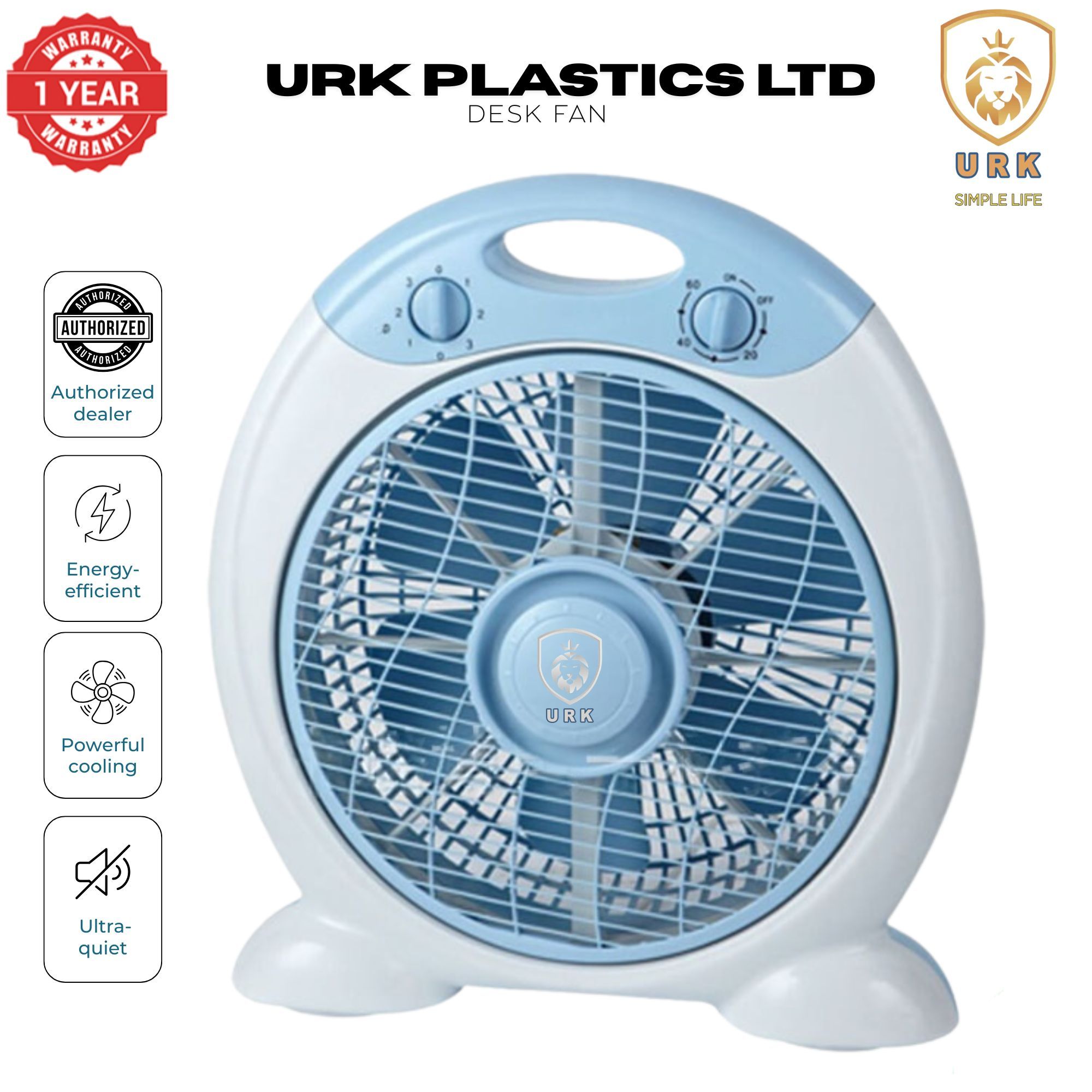 NEW URK-201 DESK & Table fan  With 3 Speeds