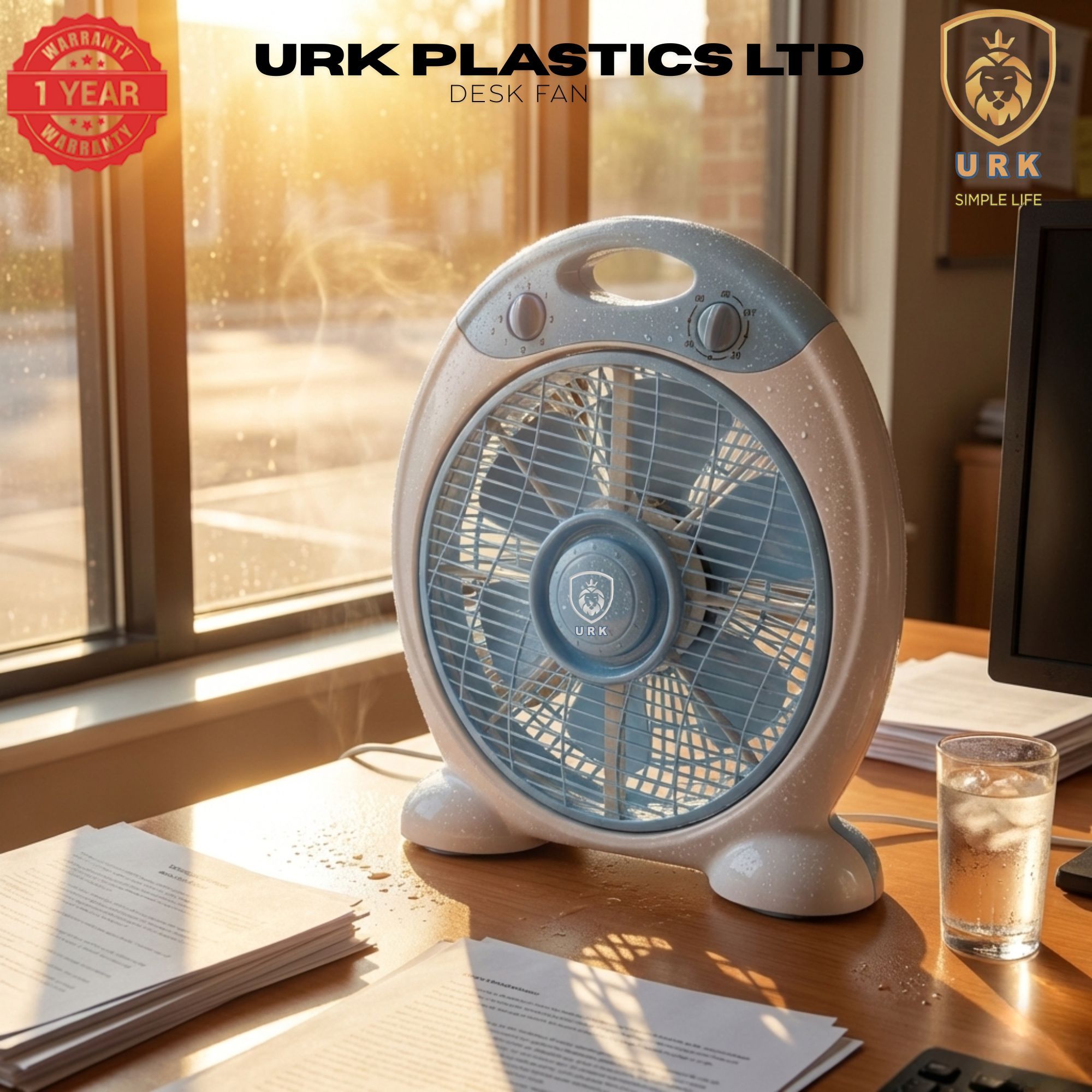 NEW URK-201 DESK & Table fan  With 3 Speeds