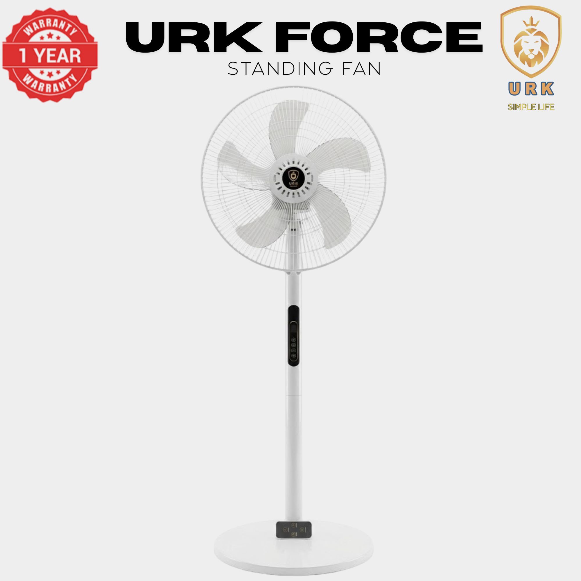 (2PCS) URK-8 Fan 16 Inch Floor Standing Fan with Height, Tilting Angle Adjustment support (2 PCS)