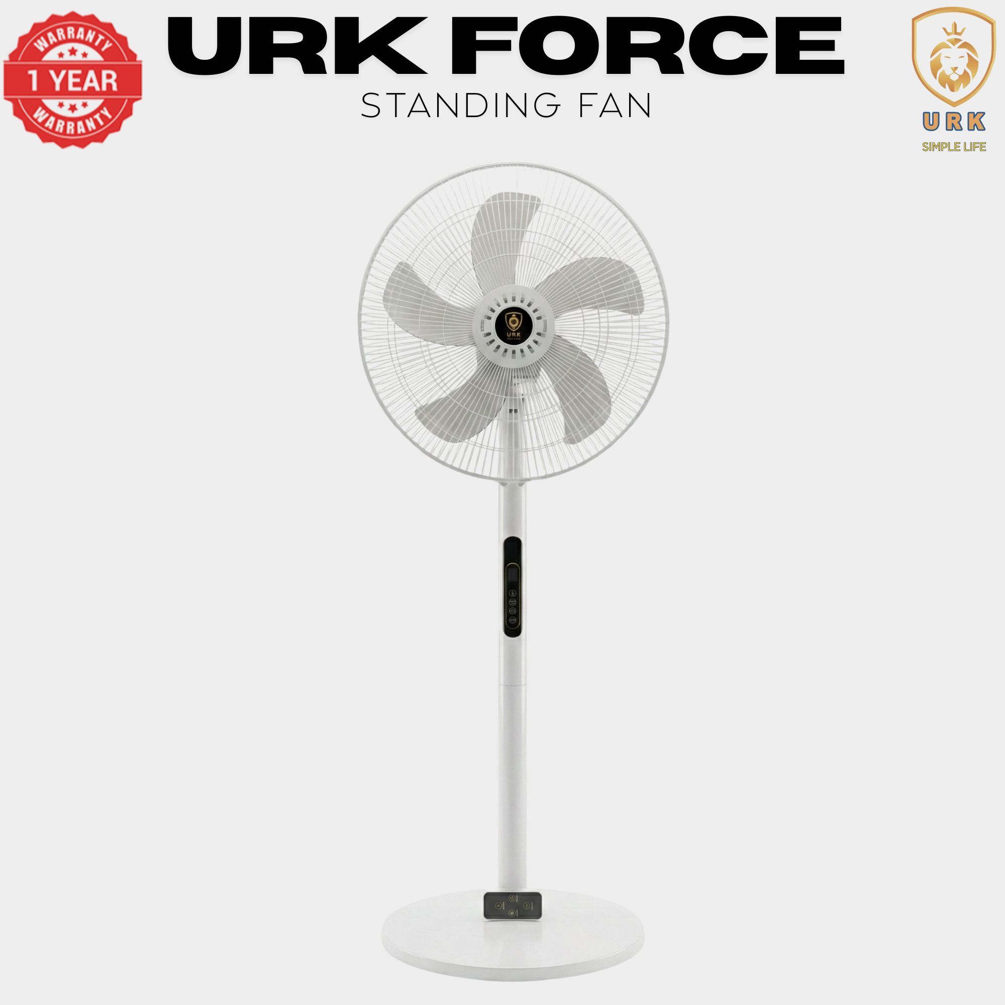 (2PCS) URK-8 Fan 16 Inch Floor Standing Fan with Height, Tilting Angle Adjustment support (2 PCS)