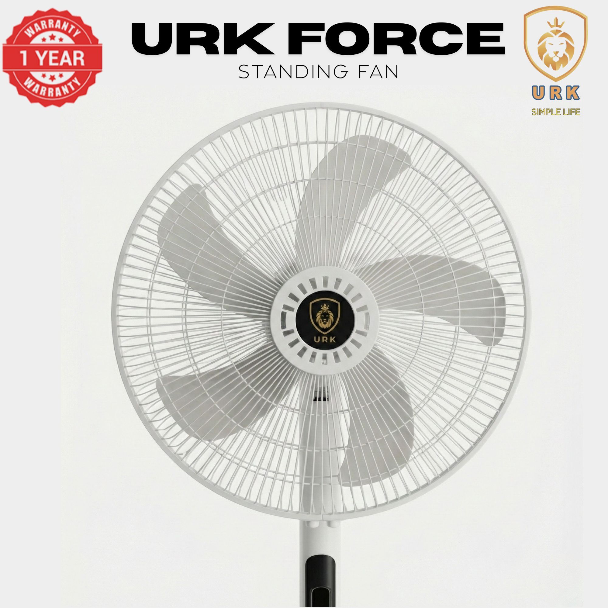 (2PCS) URK-8 Fan 16 Inch Floor Standing Fan with Height, Tilting Angle Adjustment support (2 PCS)
