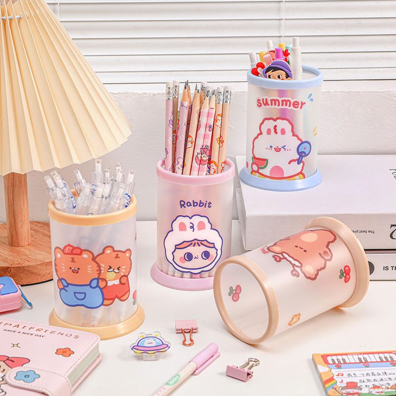 Creative Cute Pen Pencil Holder,Multifunctional Stationery Pen Holder Makeup Brush Holder Kitchen Storage Cup,Cartoon folding DIY pen holder Storage desk Organizer,Kids Office Decor toothbrush Holder