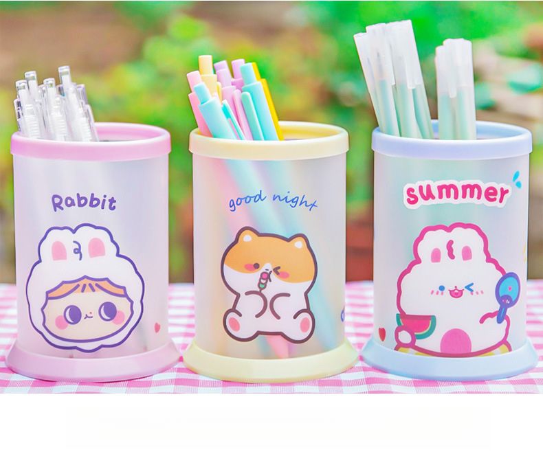 Creative Cute Pen Pencil Holder,Multifunctional Stationery Pen Holder Makeup Brush Holder Kitchen Storage Cup,Cartoon folding DIY pen holder Storage desk Organizer,Kids Office Decor toothbrush Holder