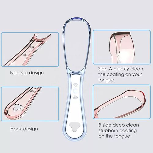 Tongue Scraper for Adults,Reduce Bad Breath,Metal Tongue Scraper,Tongue Cleaner,Tongue Scraper,Stainless Steel Tongue Scraper Tongue Cleaner,Tongue Scrubber Oral Hygiene 3in1 with rose gold metal case