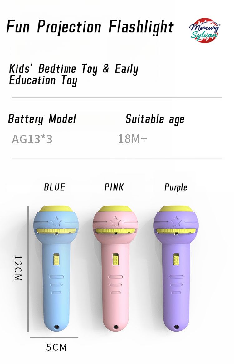 Toddler Projection Flashlight, Projector, Slide Lamp Night Light Toy with 48Images for Kids Boys Girls,Toddler Early Learning Object Recognition Toy – Fun Educational Plaything for Preschoolers