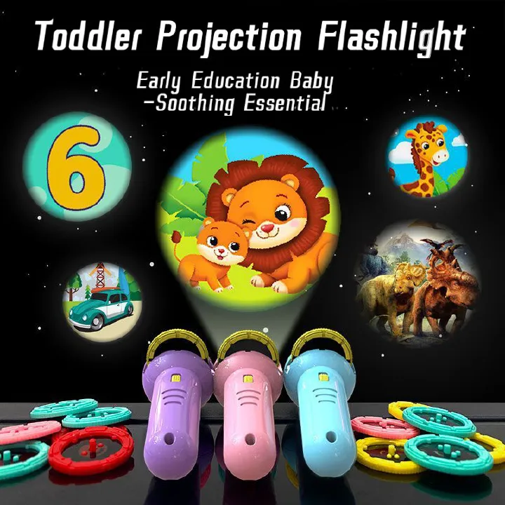 Toddler Projection Flashlight, Projector, Slide Lamp Night Light Toy with 48Images for Kids Boys Girls,Toddler Early Learning Object Recognition Toy – Fun Educational Plaything for Preschoolers