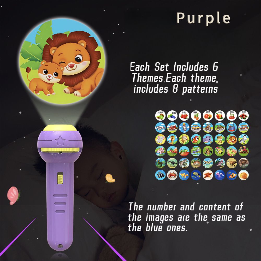 Toddler Projection Flashlight, Projector, Slide Lamp Night Light Toy with 48Images for Kids Boys Girls,Toddler Early Learning Object Recognition Toy – Fun Educational Plaything for Preschoolers