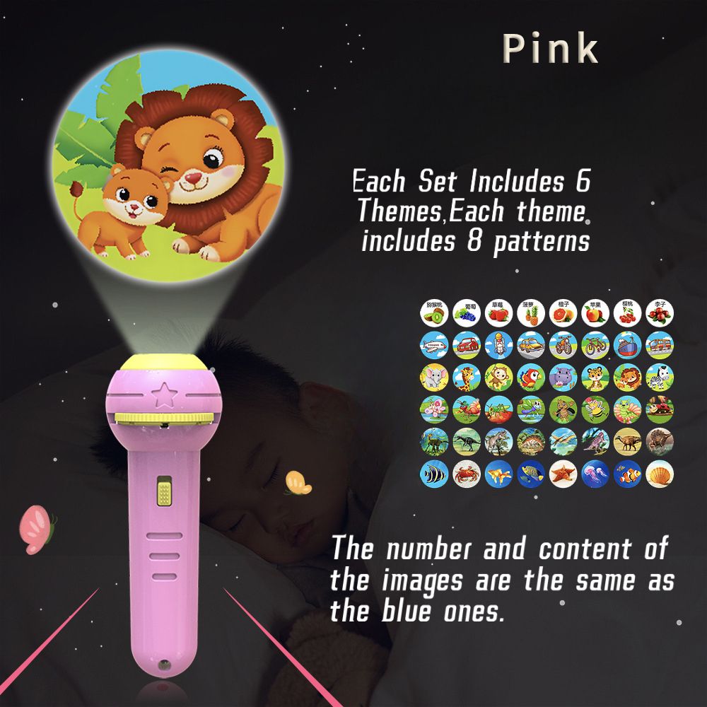 Toddler Projection Flashlight, Projector, Slide Lamp Night Light Toy with 48Images for Kids Boys Girls,Toddler Early Learning Object Recognition Toy – Fun Educational Plaything for Preschoolers