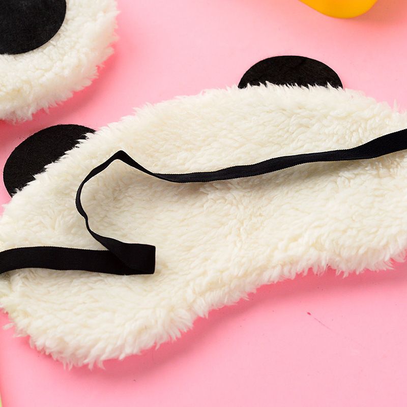 4 pcs Cute Panda Sleeping Mask, Soft Fluffy Plush Blindfold Funny Novelty Animal Sleep Mask Eye Cover Eyeshade for Kids Girls Boys Women Men Night Nap Travel Meditation(Black & White, Panda)