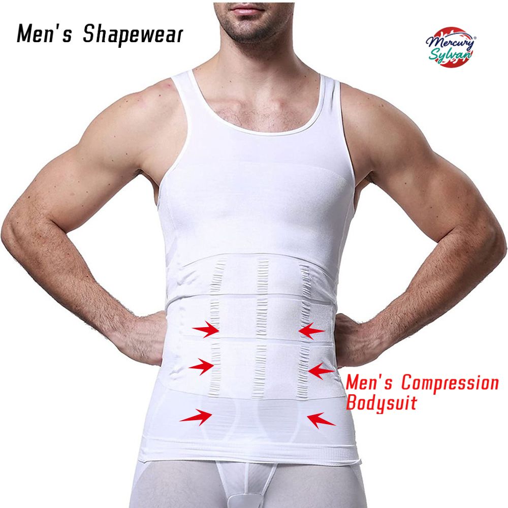 3XXXL Men's Shape wear Vest T Shirt Chest Binder Body Sculpting Men Compression Shapewear Chest Binder-Tummy Waist Control Body Sculpting Vest Top Sleeveless Short sleeve Waist Trainer Hot Body Shaper