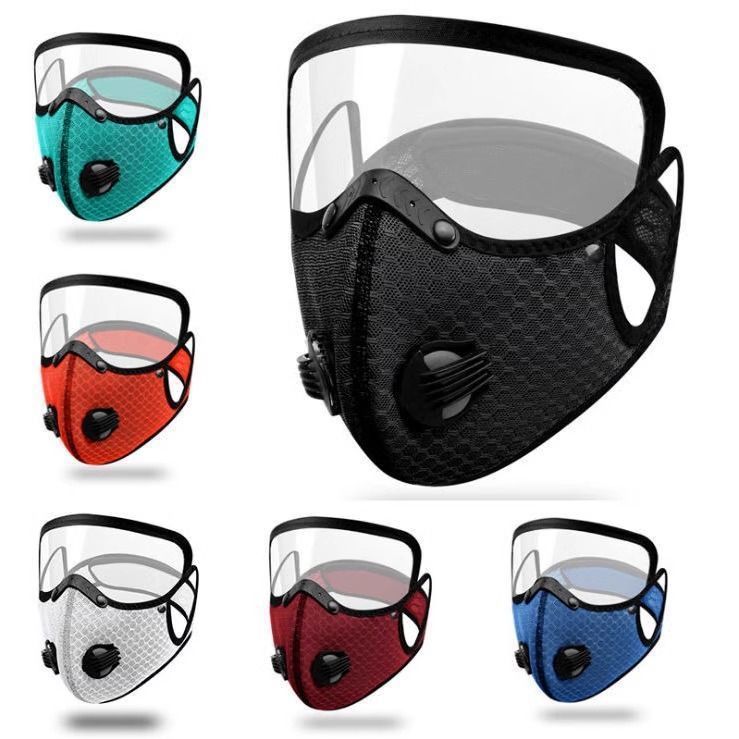 Dust Mask with Detachable protective lenses,Reusable Breathable Comfortable Safety Face Mask for Work with Activated Carbon Filters,Removable Visor,Dustproof for Outdoor Cycling & Motorcycle Sports