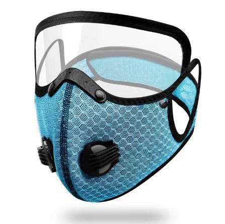 Dust Mask with Detachable protective lenses,Reusable Breathable Comfortable Safety Face Mask for Work with Activated Carbon Filters,Removable Visor,Dustproof for Outdoor Cycling & Motorcycle Sports