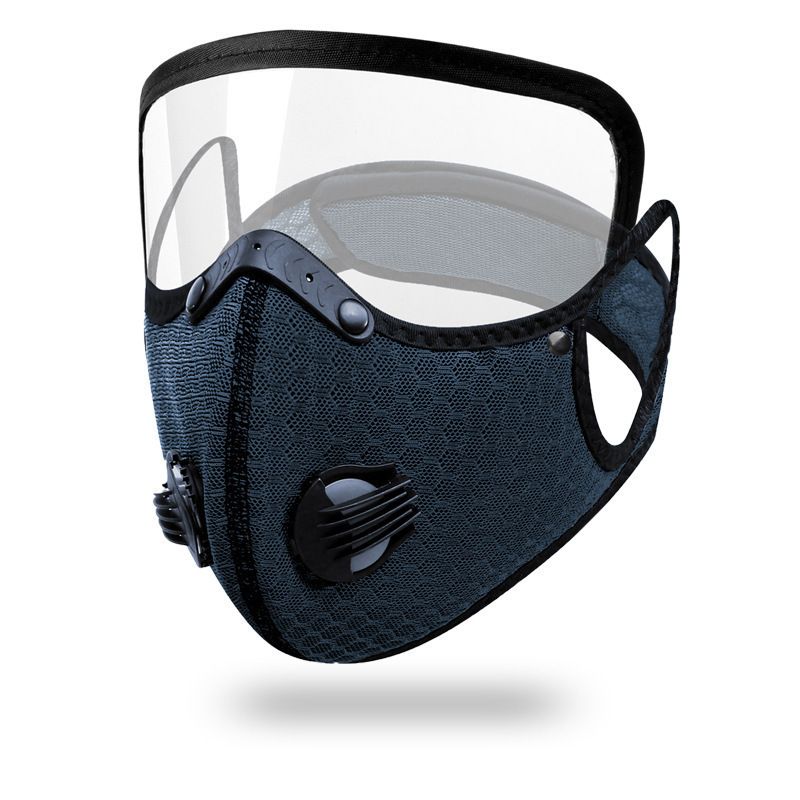 Dust Mask with Detachable protective lenses,Reusable Breathable Comfortable Safety Face Mask for Work with Activated Carbon Filters,Removable Visor,Dustproof for Outdoor Cycling & Motorcycle Sports