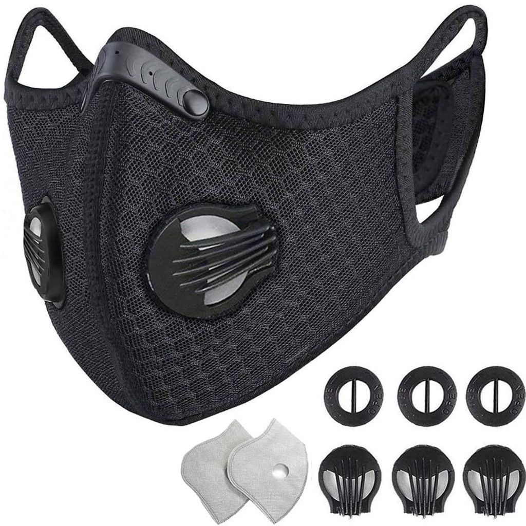 Dustproof Breathable Ski mask,Reusable Respirator Face Mask 6-layer Activated Carbon Filters Safety Work Masks for Woodworking,Construction,Yard Lawn Paint,Dust Conditions Cycling Motorcycle Sports