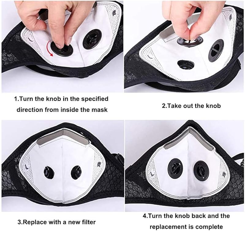 Dustproof Breathable Ski mask,Reusable Respirator Face Mask 6-layer Activated Carbon Filters Safety Work Masks for Woodworking,Construction,Yard Lawn Paint,Dust Conditions Cycling Motorcycle Sports