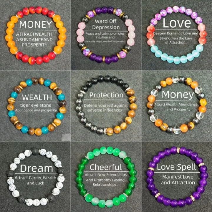 Lucky Energy Stone Bracelets Holiday Gifts, Tokens of Friendship&Love,Lucky Energy Crystal & Stone Bracelets,Lucky Energy Crystal Bracelets –Comfortable Wear,Symbolizes money/ wealth/ love